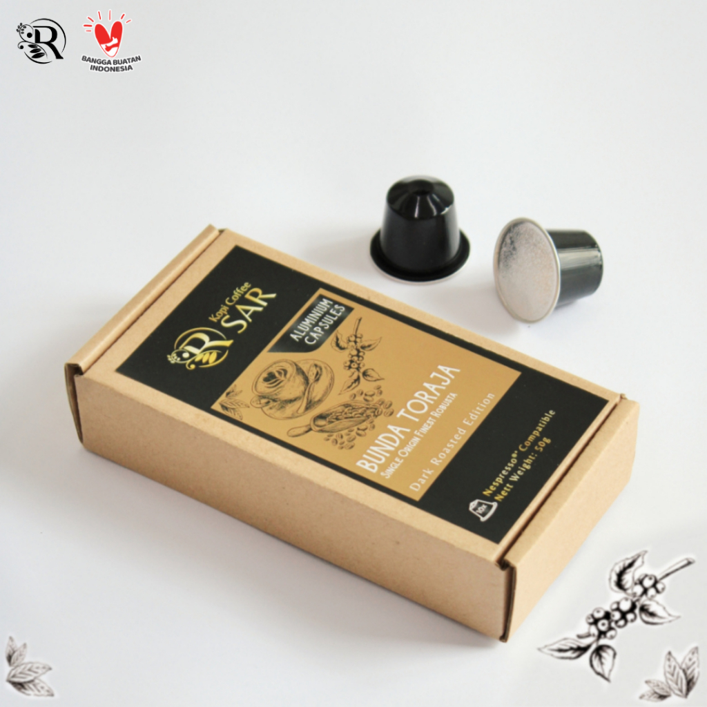 

Bunda Toraja - Single Origin Robusta Nespresso Compatible Coffee Capsule Kopi Coffee SAR Kopi Kapsul untuk Mesin Nespresso