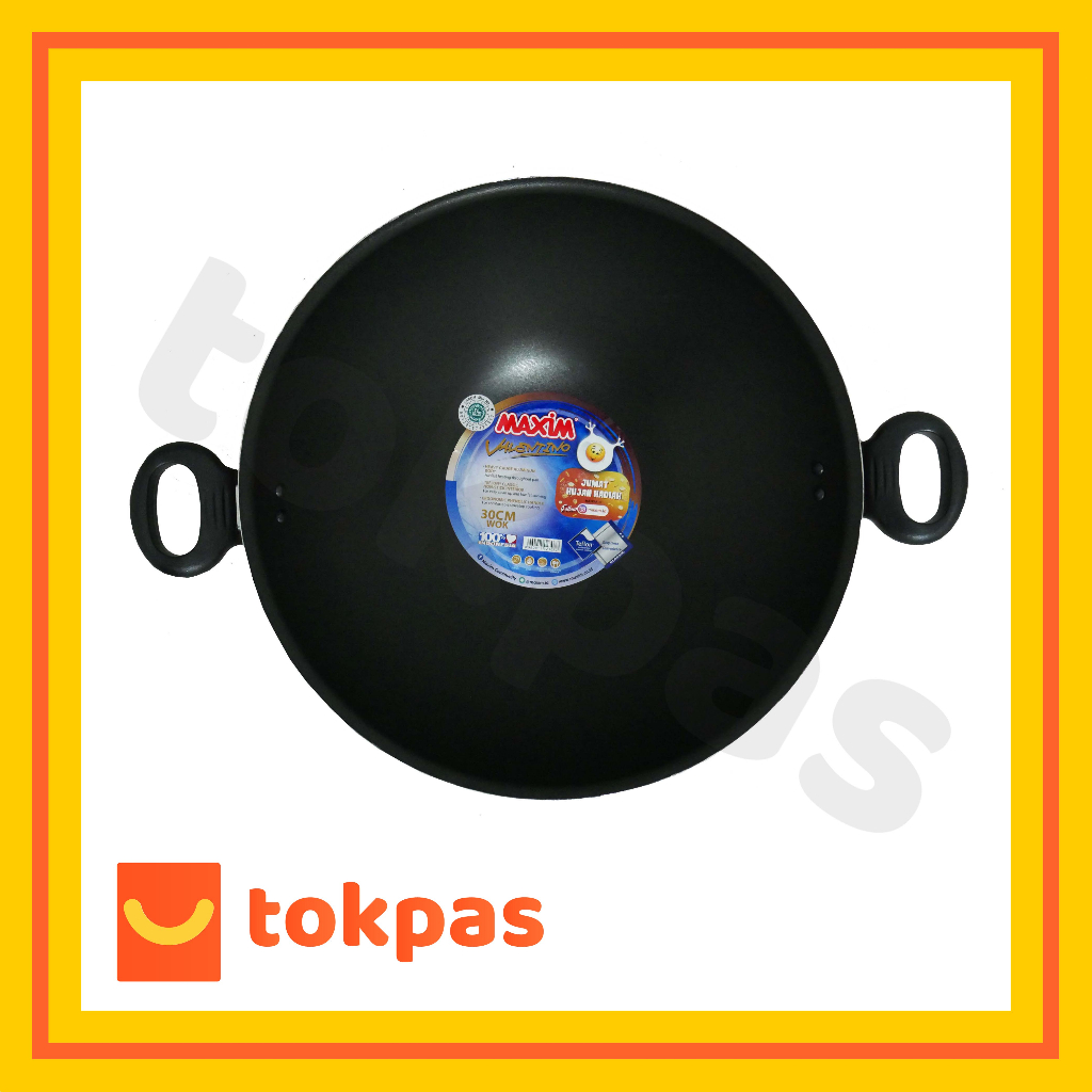 Maxim Valentino Wok Wajan Teflon Anti Lengket Ukuran 30cm [Cabang Cimanggis]