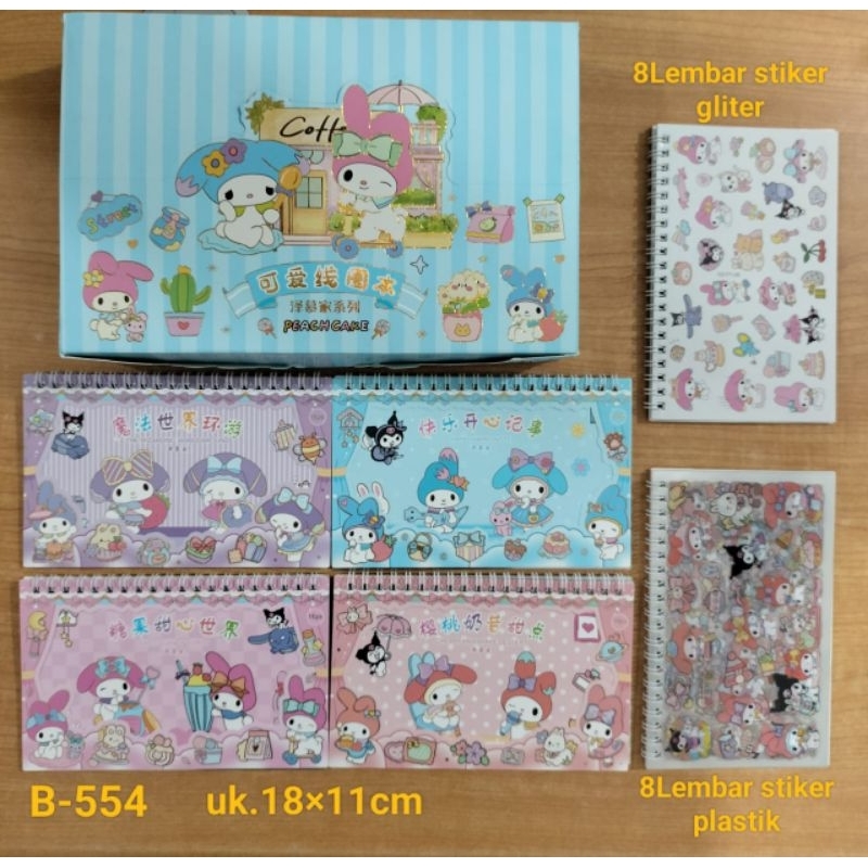 

sticker buku spiral sanrio isi 16 lbr