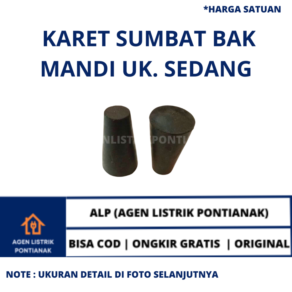 Karet Sumbat Tutup Bak Mandi / Stopper Sedang