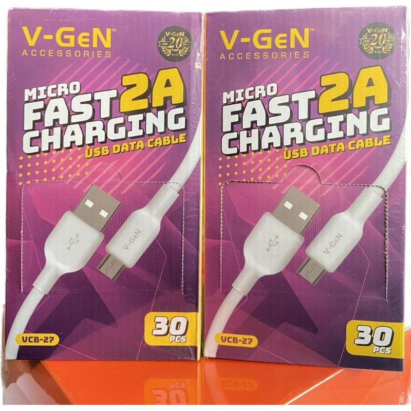 ⚡(Harga /1PCS )⚡ V-GEN VCB-27 KABEL DATA MICRO USB FAST CHARGING 2A