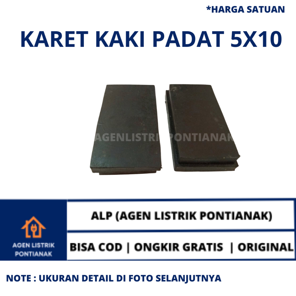 KARET KAKI HOLLOW 5x10 FULL PADAT KAKI MEJA RAK KURSI BESI HOLLOW