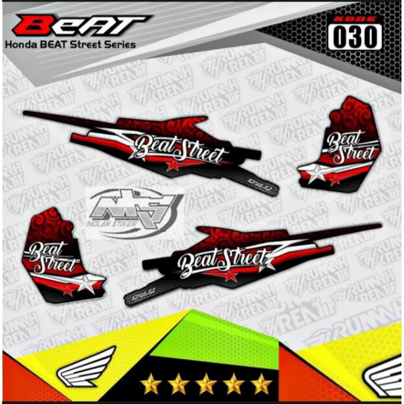 Decal Sticker Striping Variasi Honda Beat Street 2015-2019 /Beat Street Lama /beat Street Old /Beat 