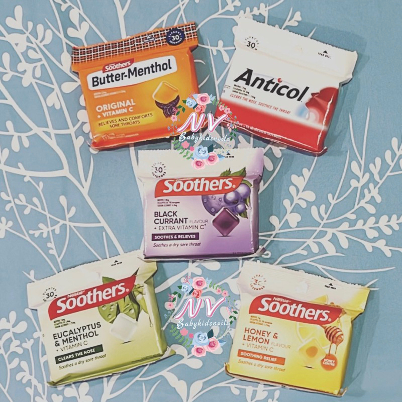 Nestle Australia Soothers eucalyptus menthol / Butter-Menthol original / honey lemon blackcurrant / 