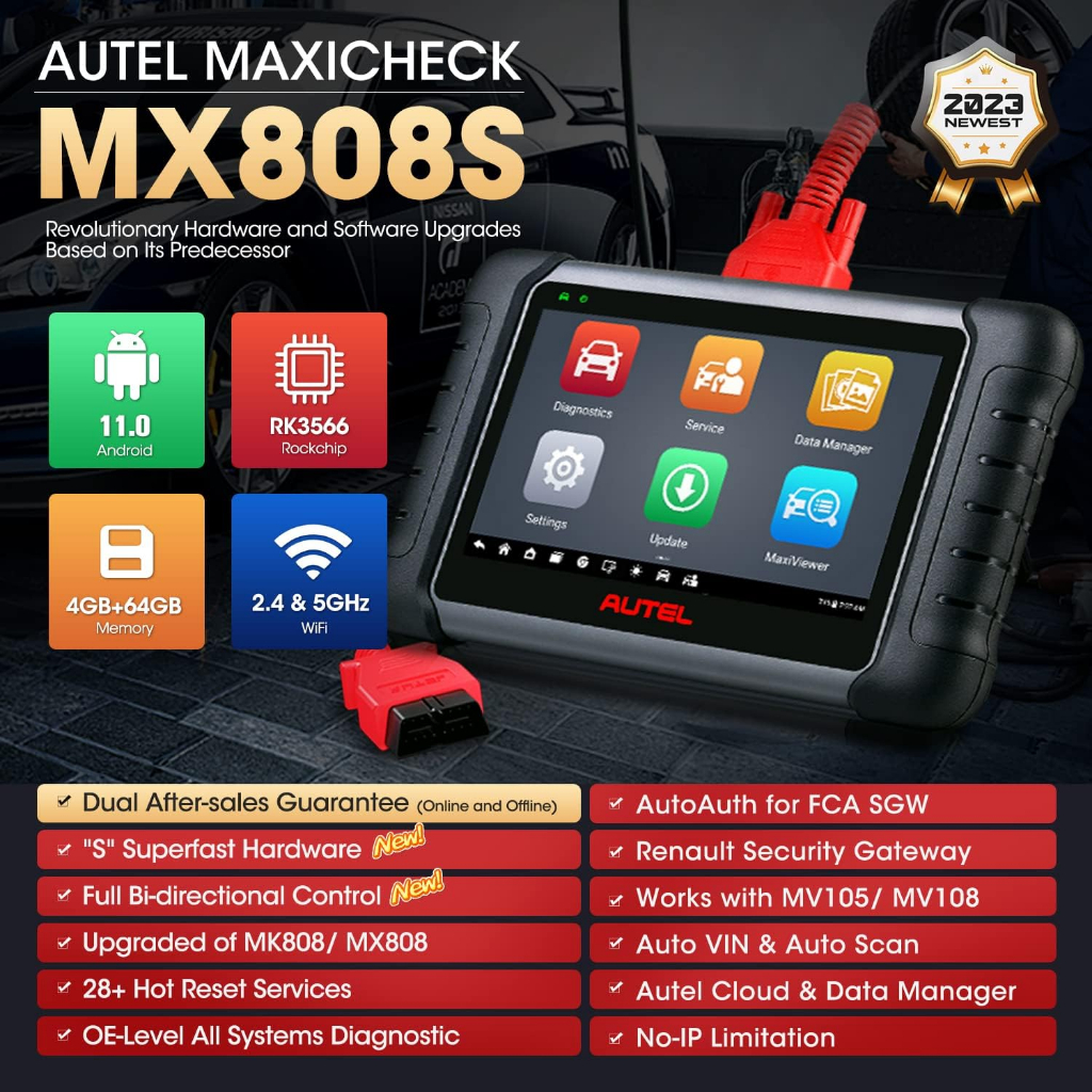 Scanner Mobil Profesional Autel MX808S Versi 2023 Original