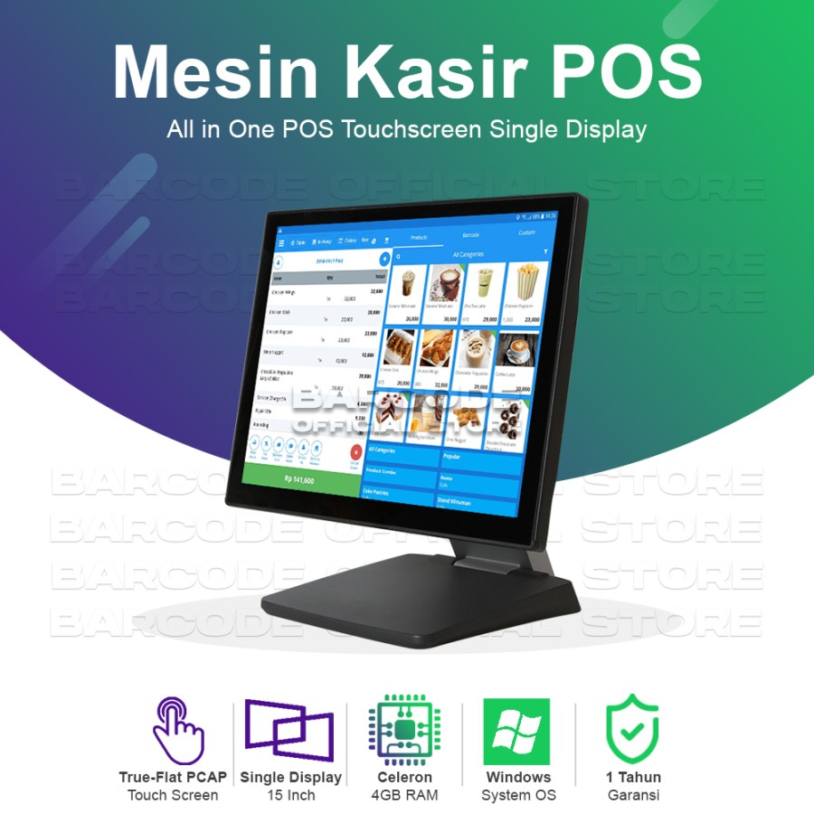 Mesin Kasir Windows FEC PP-9735 4/128GB USB RJ11 Siap Pakai