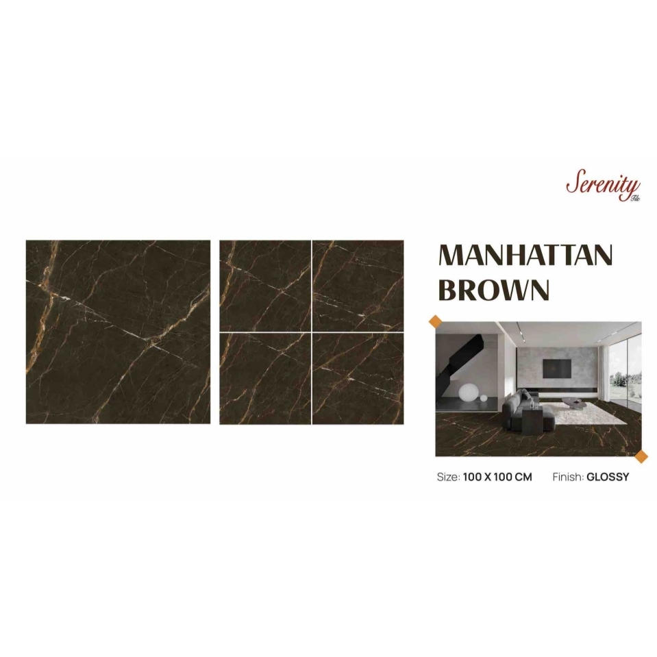 Granit Serenity Manhattan Brown Glossy 100x100