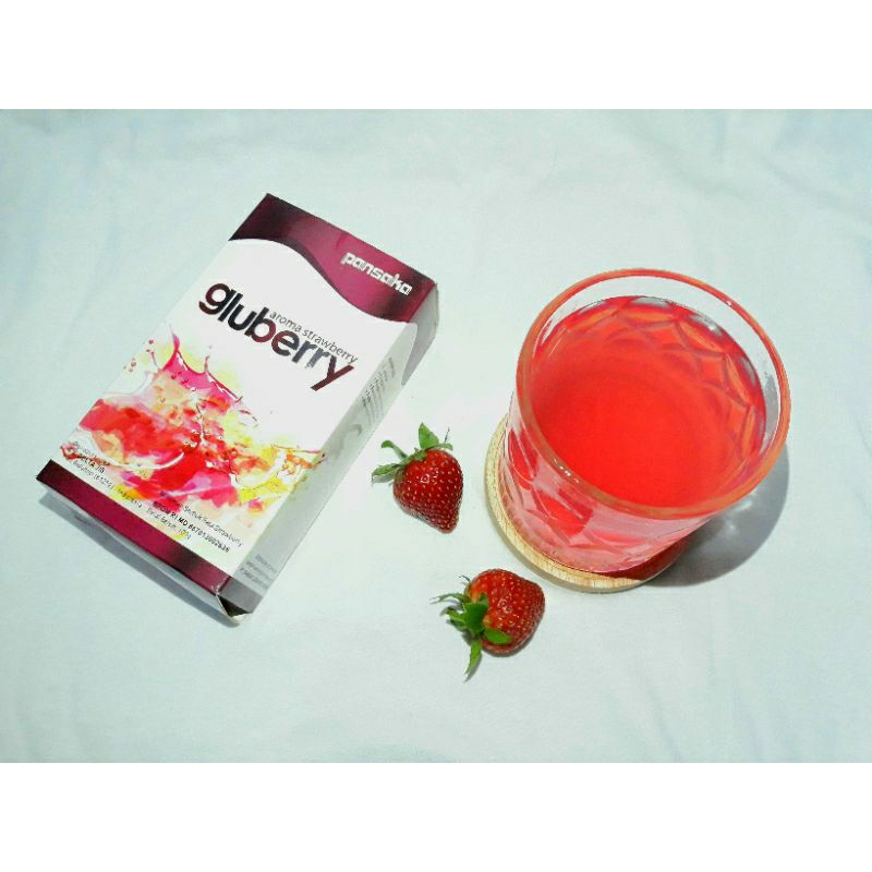 PANSAKA GLUBERRY COLLAGEN DRINK/ minuman kolagen rasa strawberry