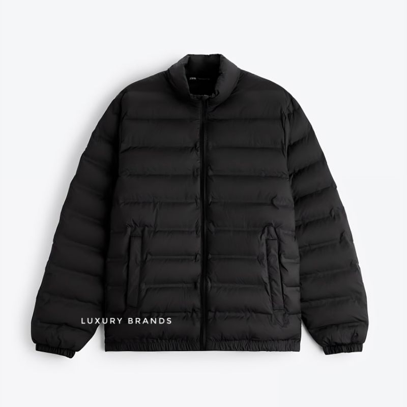 Jaket Outdoor ZARA Original Light Padded Jacket Black, Jaket Bulu Angsa ZARA Original