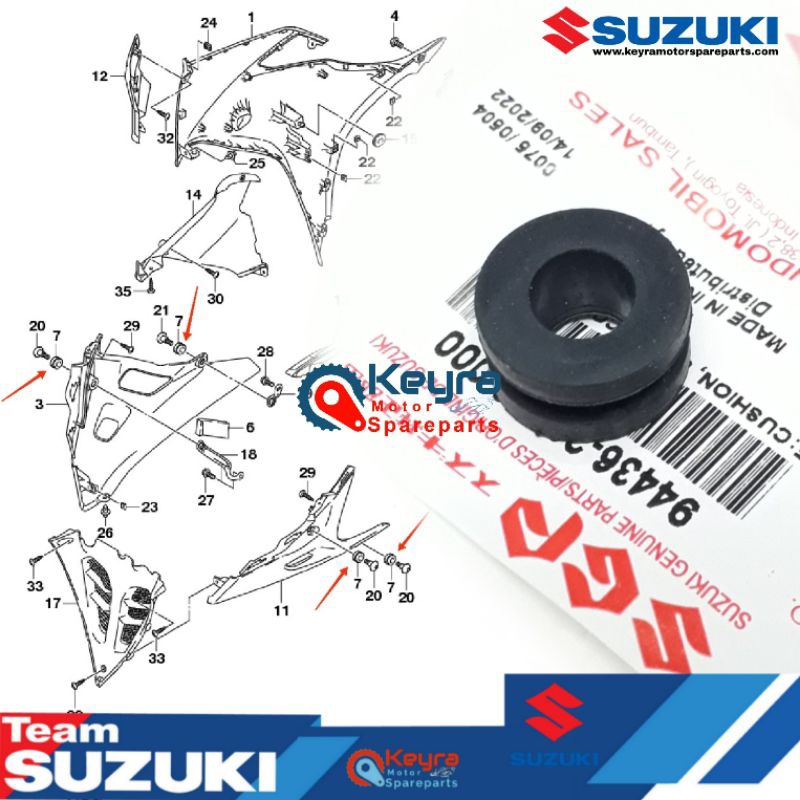 KARET BODY COWLING UNDERCOWL GSX R150 ORIGINAL