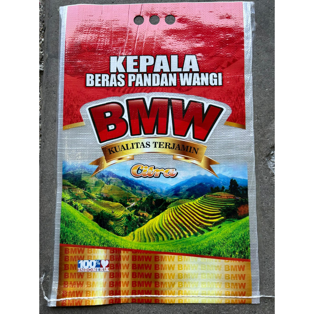 Karung beras laminasi 5kg merek BMW Citra