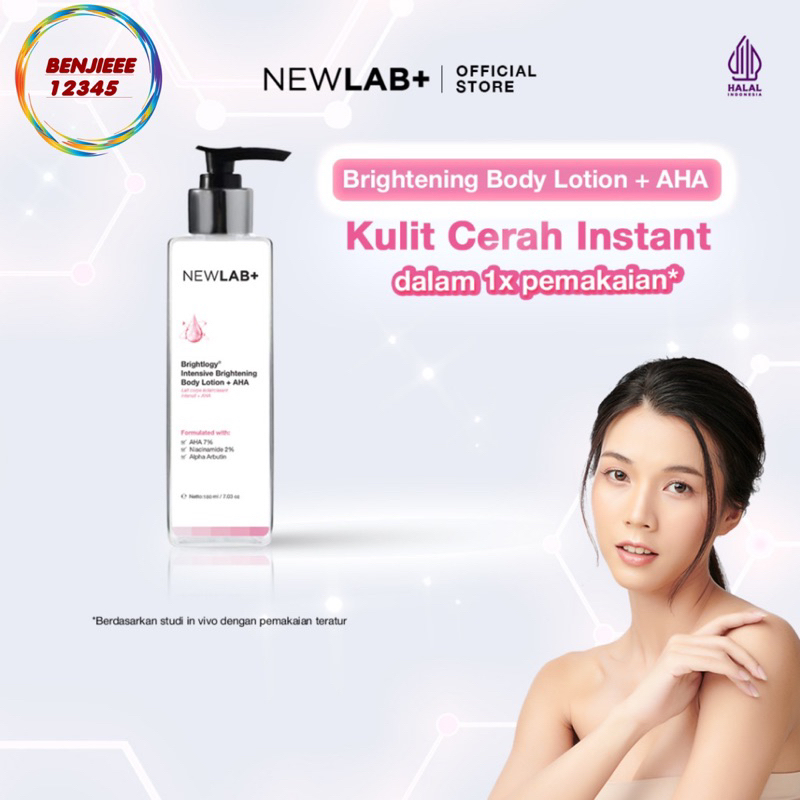 Newlab body lotion aha brightening pencerah kulit Newlab+ New Lab Brightlogy intensive brightening body Lotion NEWLAB