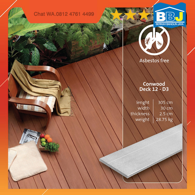 CONWOOD DECK 12" (D123) - D1 / Conwood Lantai Luar, Out Door
