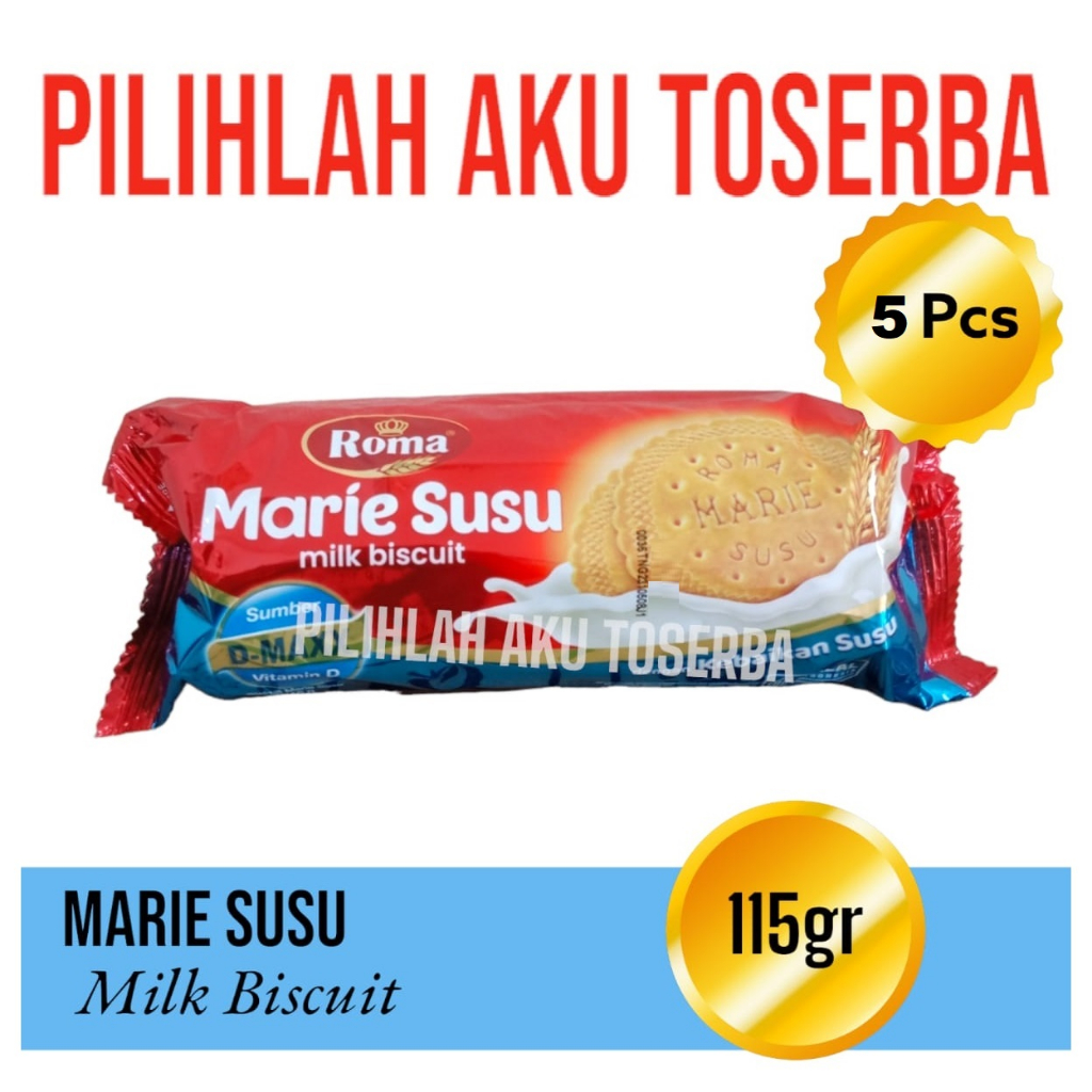 

Biskuit Roma Marie Susu Biscuit 115 gr - ( HARGA 1 PAKET ISI 5 Pcs )