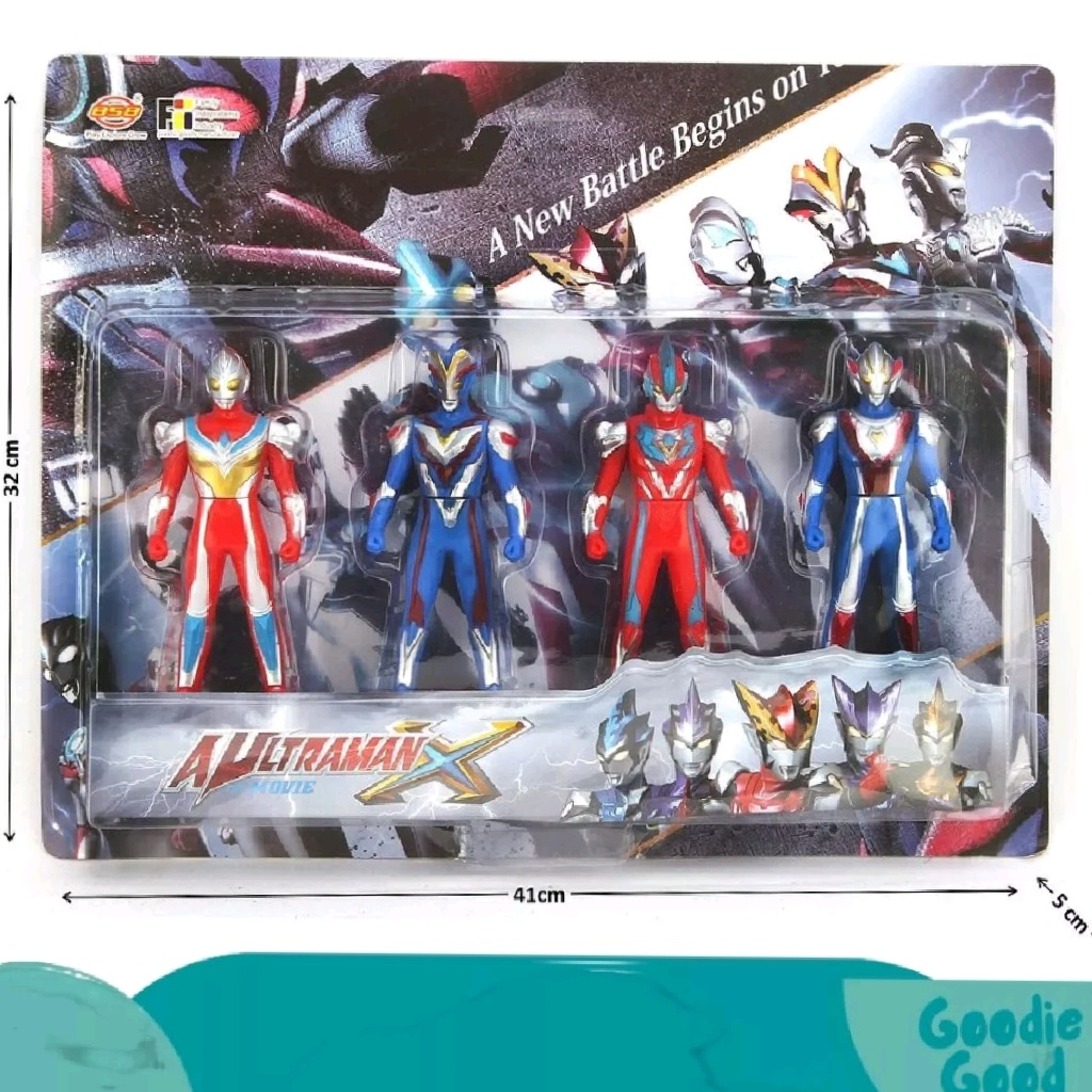 Mainan Robot Ultraman X The Movie Terbaru 1910D Kemasan Mika | Mainan Anak Ultraman Sayap Set Isi 4 