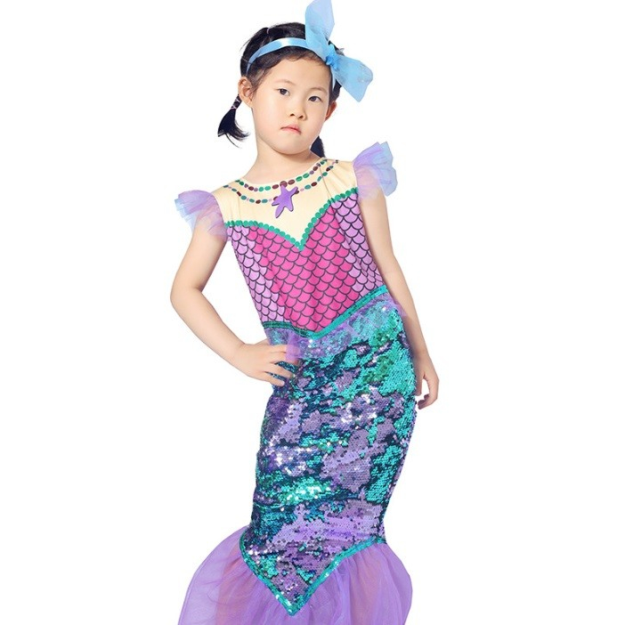 Kostum Putri Duyung Mermaid Anak Ariel Cosplay Disney