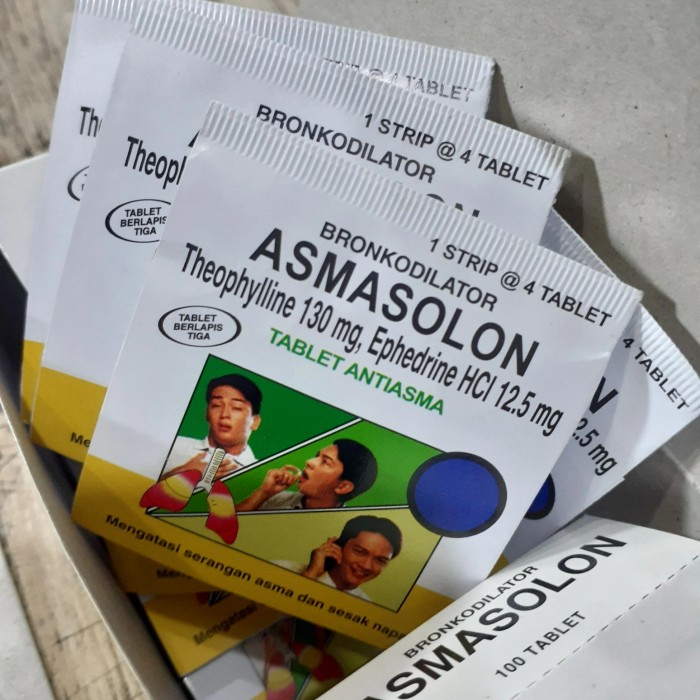 Asmasolon Tablet 1 Strip Isi 4 - Obat Pereda Asma Atau Sesak Napas