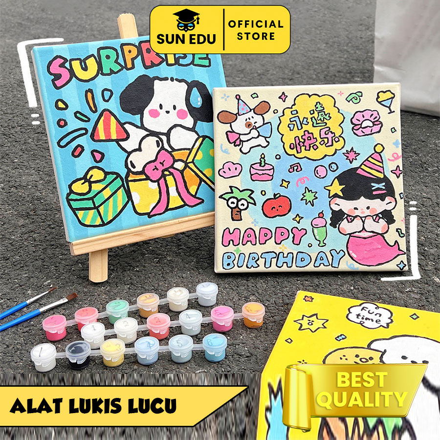 

Paint by number cute cartoon/ DIY painting kit papan mewarnai anak dewasa