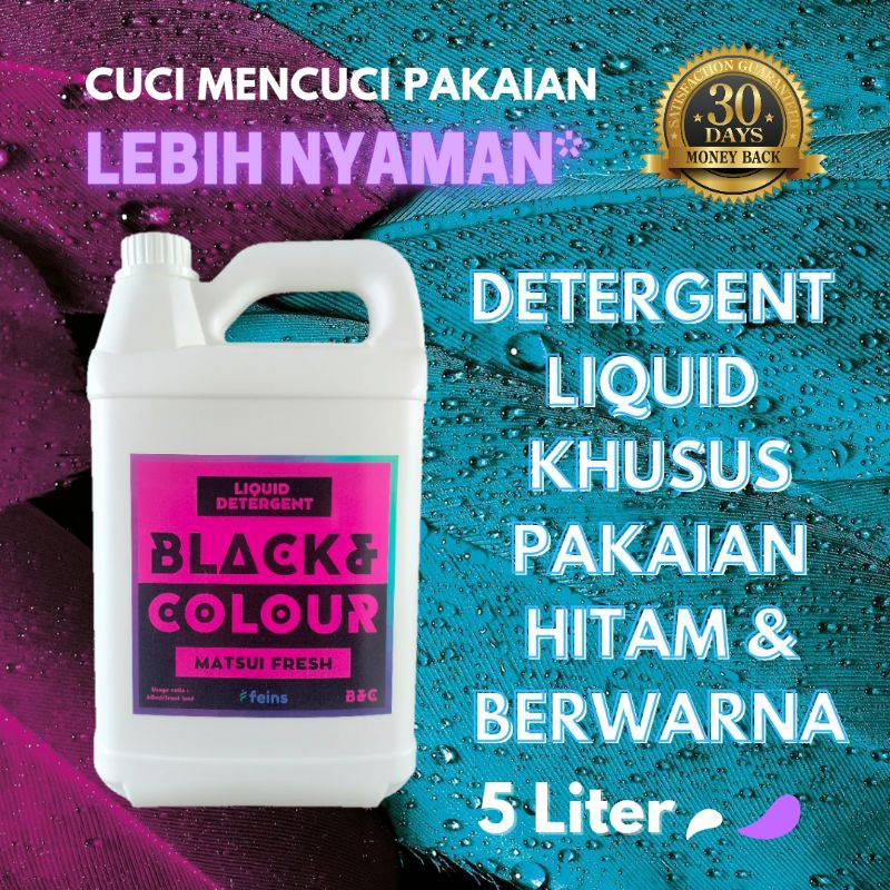 Ay00 DETERGEN Black & Colour B&C Detergen Cair 5 Liter Detergen Laundry Kiloan Murah