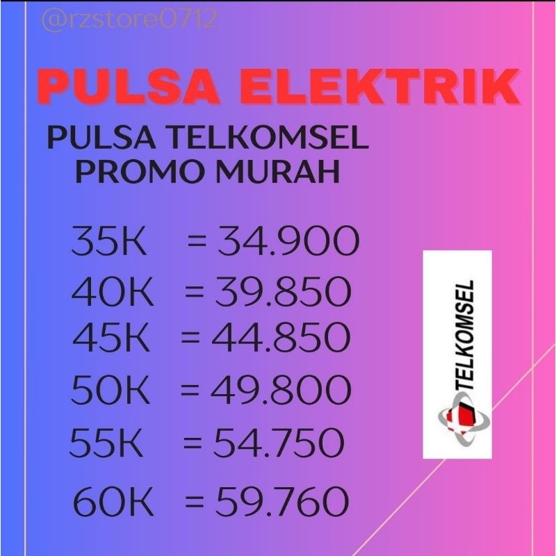 PULSA MURAH PULSA TELKOMSEL 35K - 60K PROSES PENGISIAN CEPAT