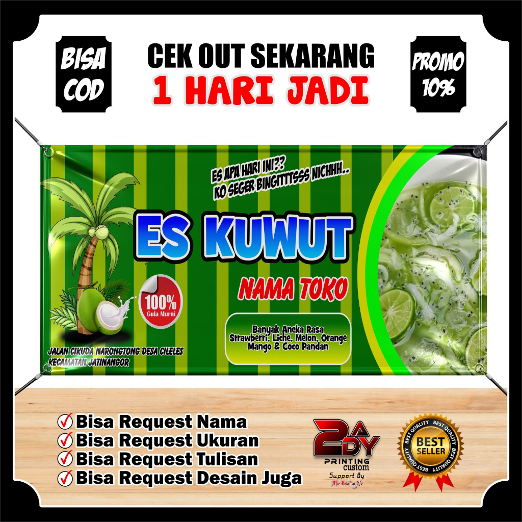 SPANDUK ES KUWUT BALI VIRAL / BANNER ES KUWUT