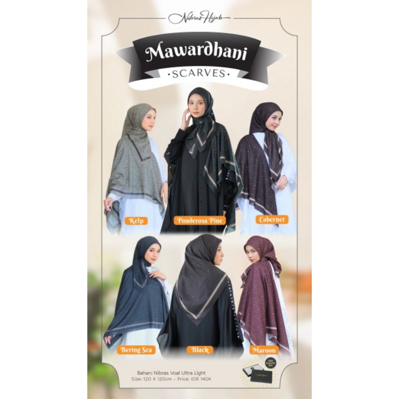 Mawardhani Scarves by Nibras | Hijab Segi Empat Premium | Scarf Premium | Hijab Segi Empat Motif | H