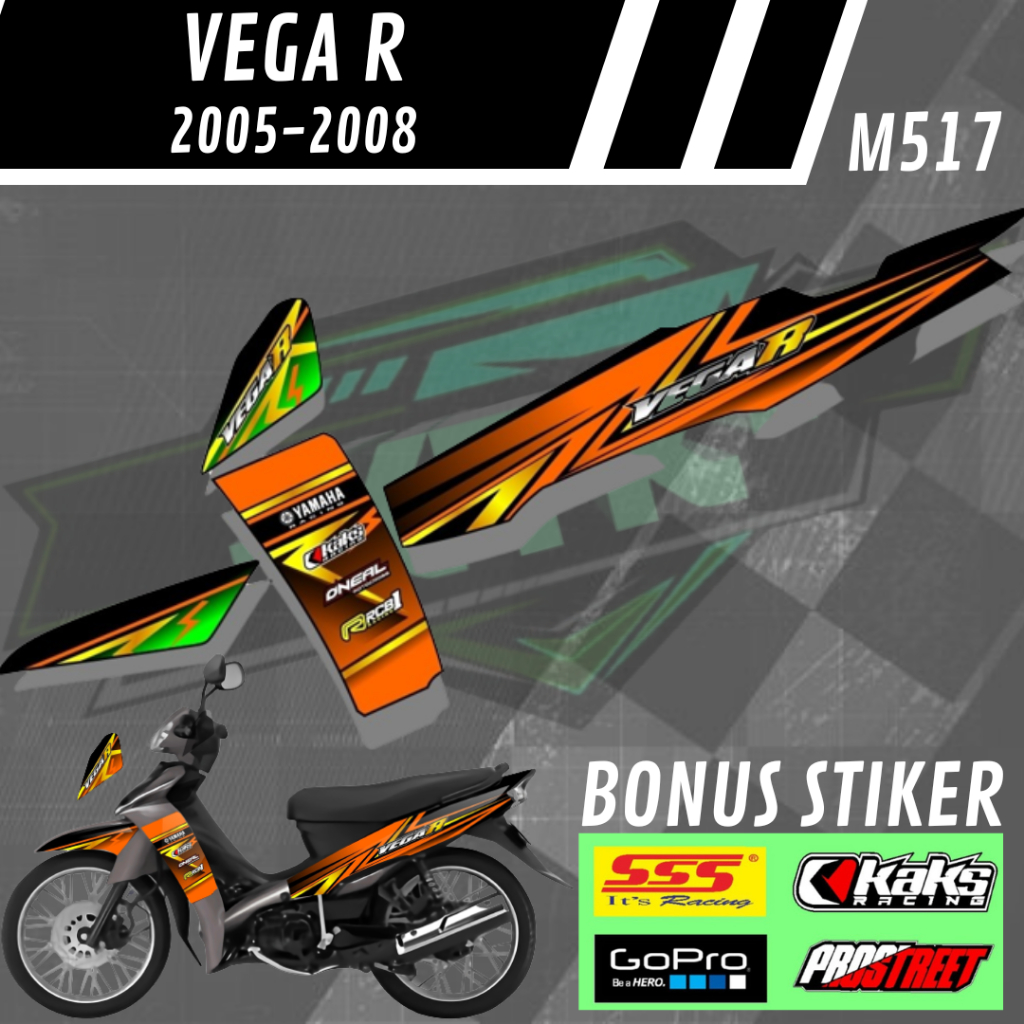 Lis Stiker Striping Yamaha Vega R Lama Old M517 Tahun 2005 2006 2007 2008 2009 List Sticker Aksesori