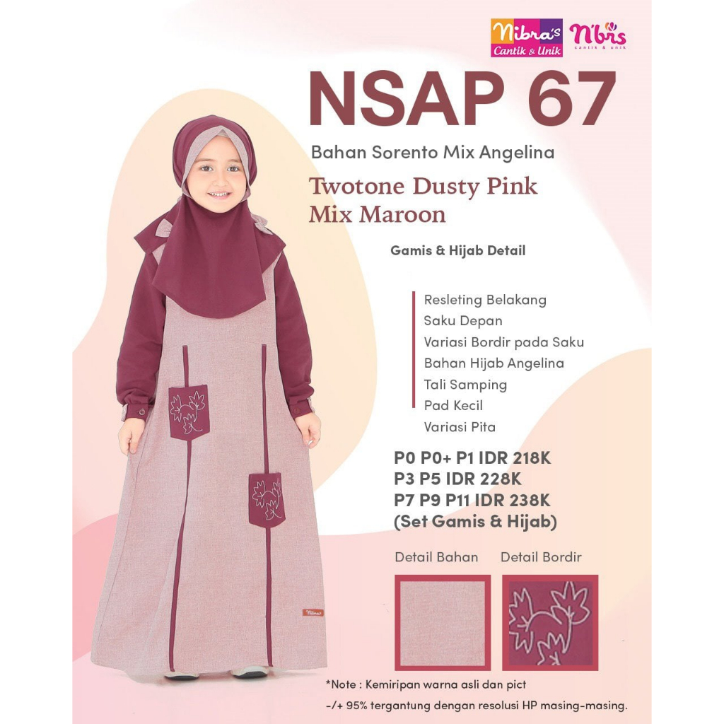 Gamis Anak Nibras NSAP 67 UKURAN P0