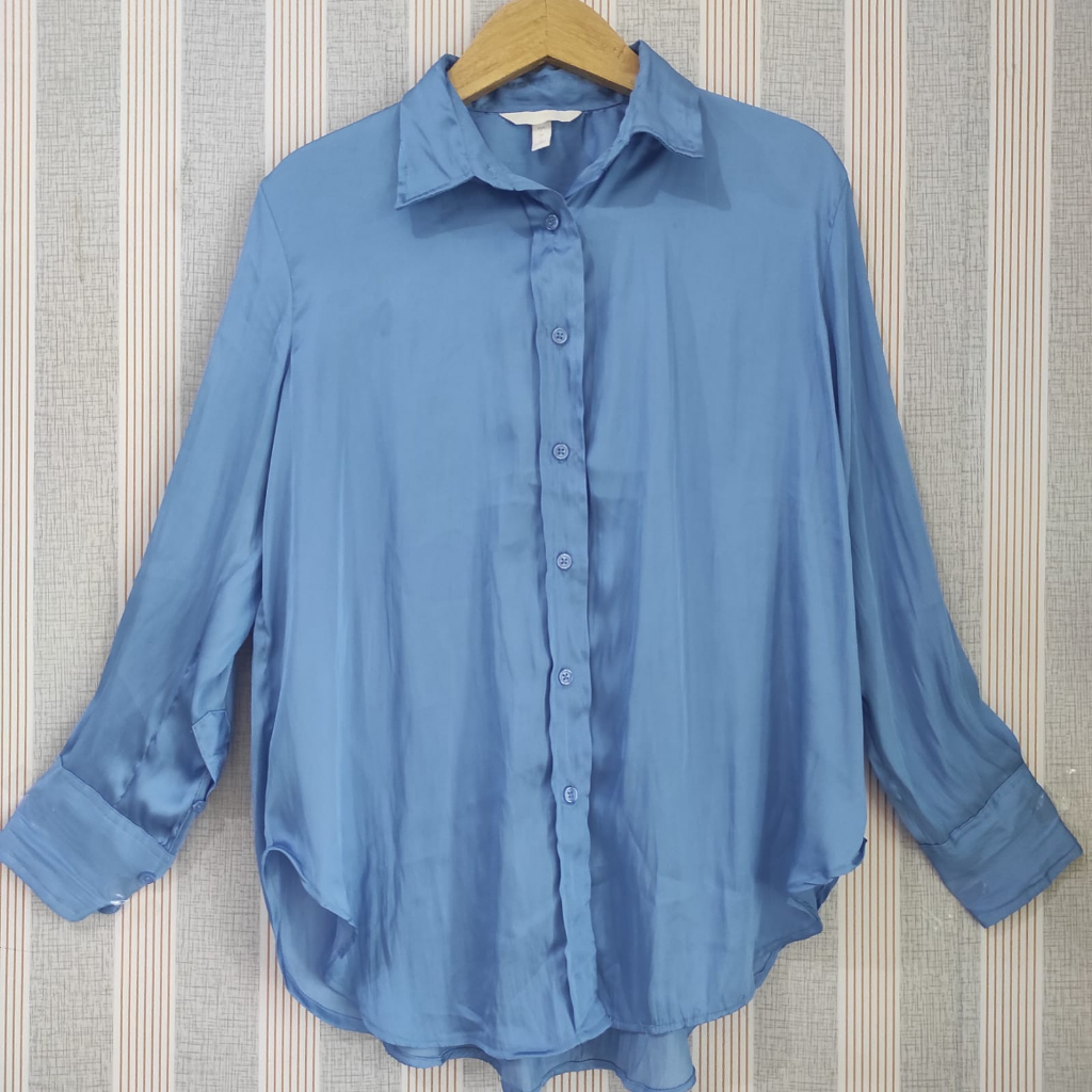 HM05 - Kemeja HNM Biru Satin