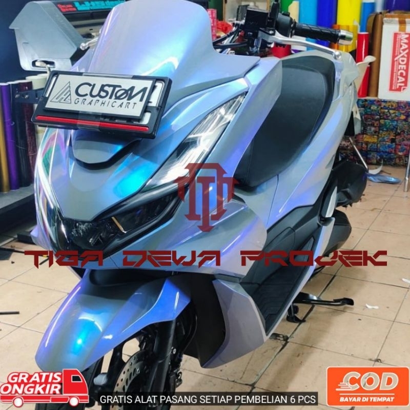 sticker skotlet motor dan mobil ABU-ABU LEMBAYUNG BIRU kualitas premium