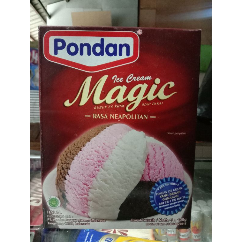 

Pondan Ice Cream Neapolitan/3 rasa, Pondan whip Cream 150g (box), Pondan Whip Cream 100g (Pouch)