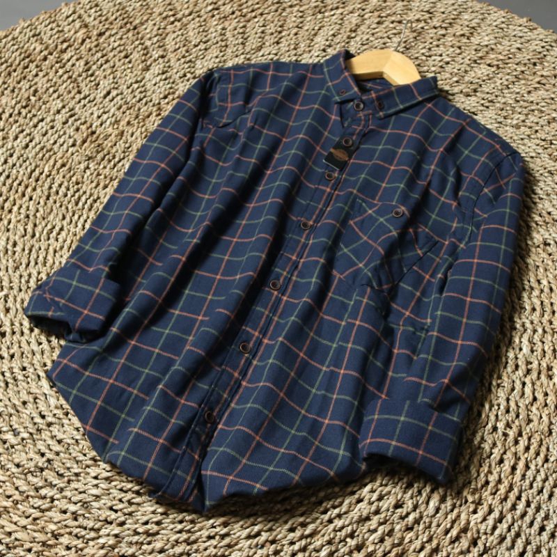 KEMEJA FLANEL LENGAN PANJANG HEM PRIA WANITA F33