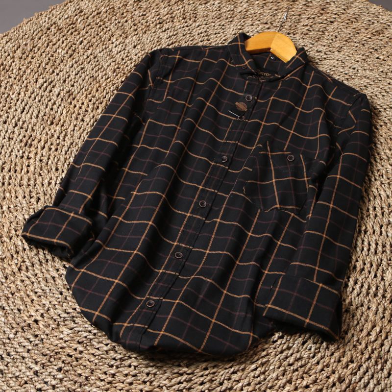 KEMEJA FLANEL LENGAN PANJANG HEM PRIA WANITA F142