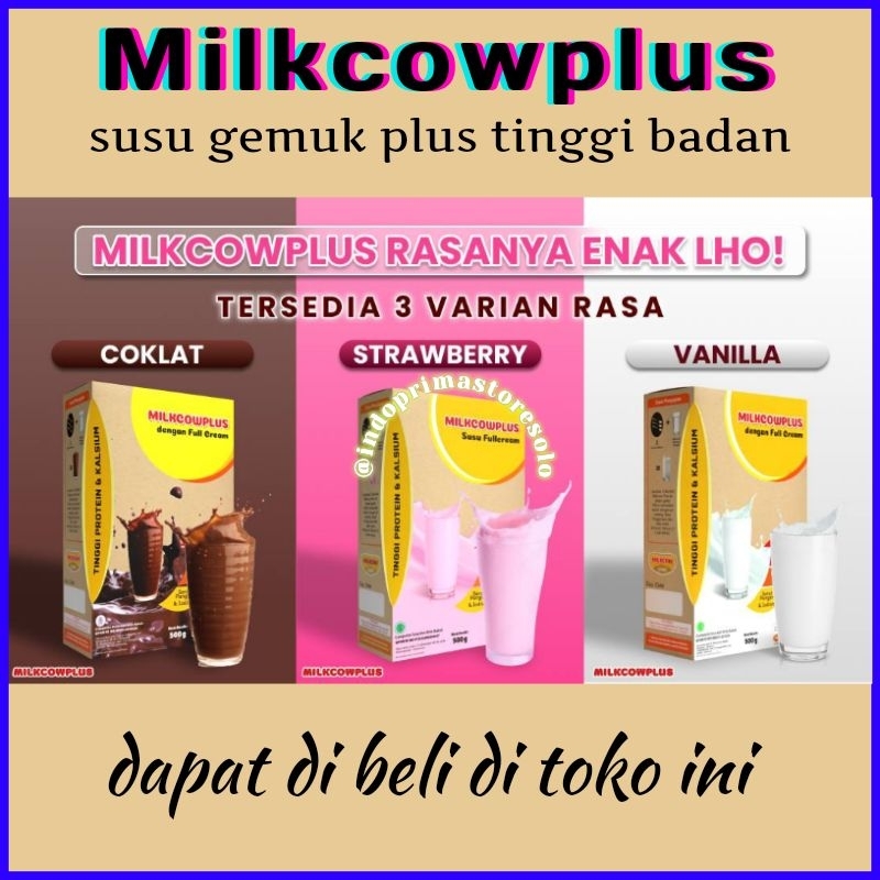 

Milkcowplus tinggi protein dan kalsium gemuk plus tinggi badan 500gr BPOM