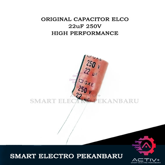 ORIGINAL CAPACITOR ELCO 22uF 250V KAPASITOR ELKO 22 uF 250 V Elco Capacitor Elko KapaCitor CAPASITOR