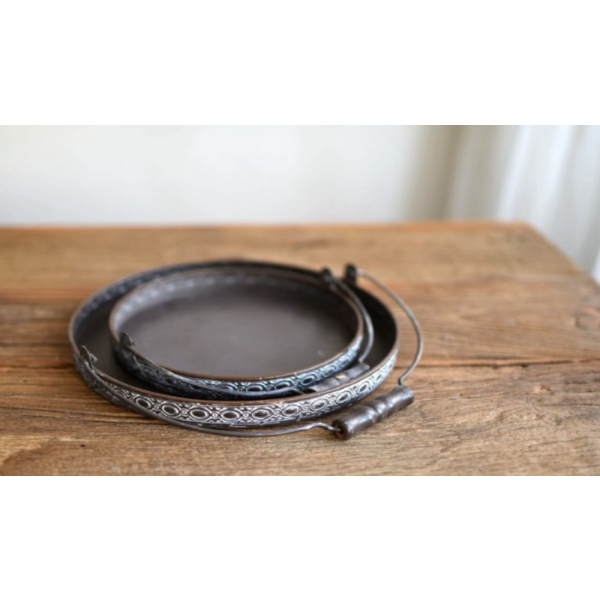 

Tray Handle retro nampan - besi Retro Large Dijual nampan Bulat Limited