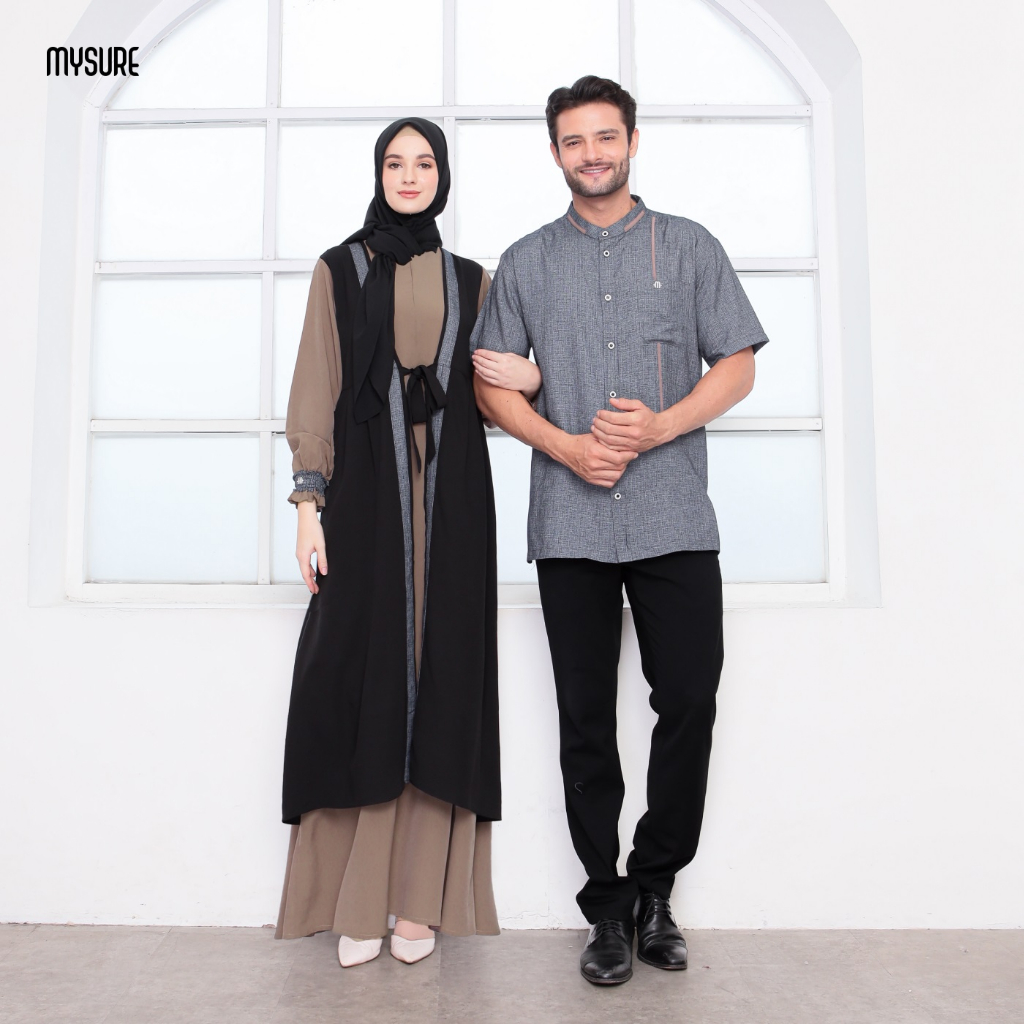 Ciara Koko (Couple Series) - Outfit Pria Muslim - Baju Koko Lengan Pendek Pria - Baju Pasangan Hari 