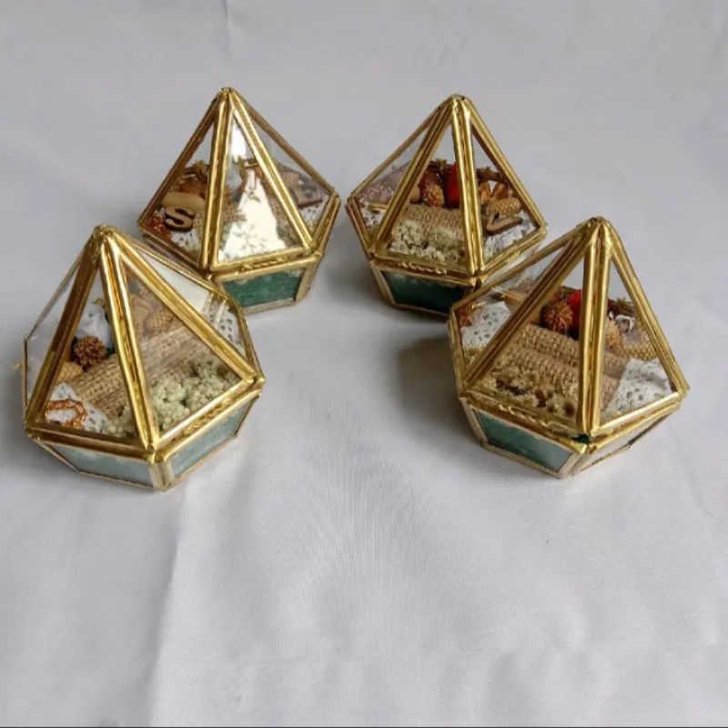 Ringbox Cincin Rustic Terrarium [ Kotak Cincin Lamaran [ Ringbox Krucut Full Decor