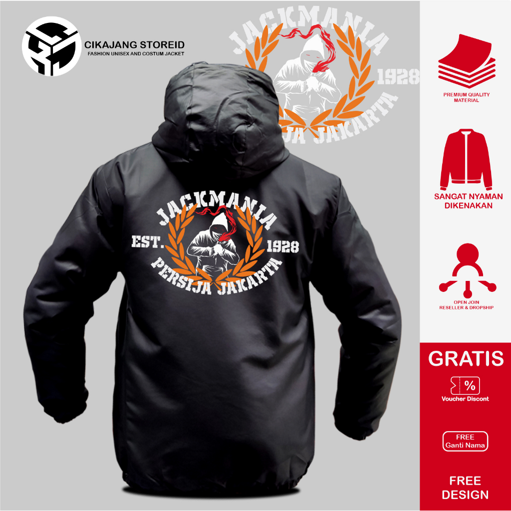 jaket ultras persija jakarta culture indonesia warna hitam jaket parasut tebal tahan angin bisa cost