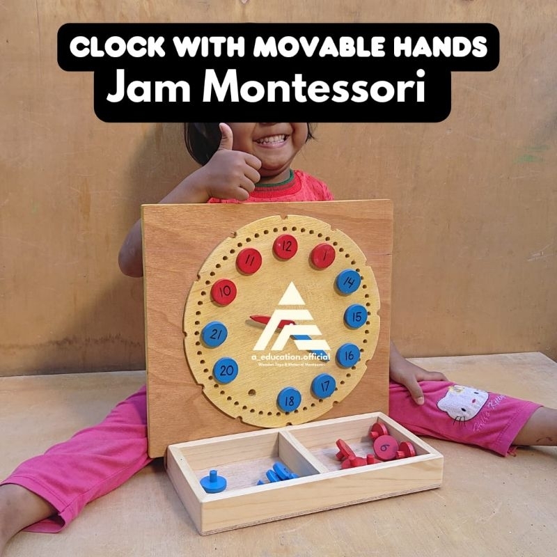 Jam Montessori Clock with Movable hands A Education Montessori