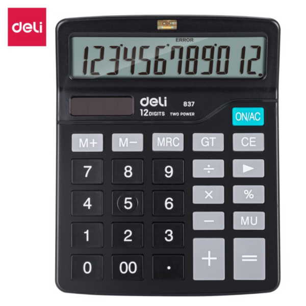 

Unik Deli Kalkulator Double Power 12 digit Layar LCD kualitas tinggi W837 Limited