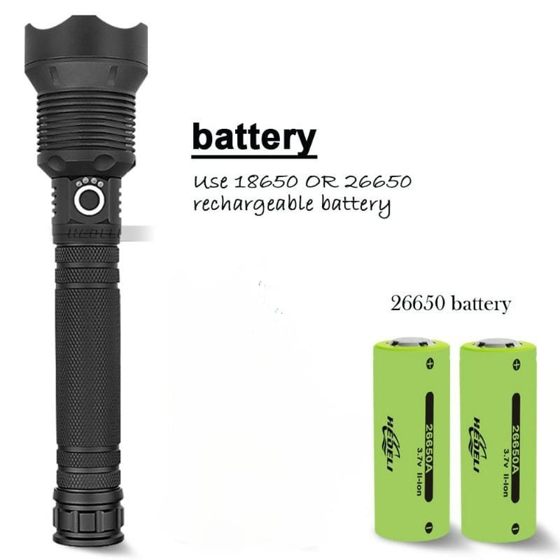 SENTER LED XHP70.2 ZOOM - BATERAI 26650 - TERANG DAN JARAK JAUH