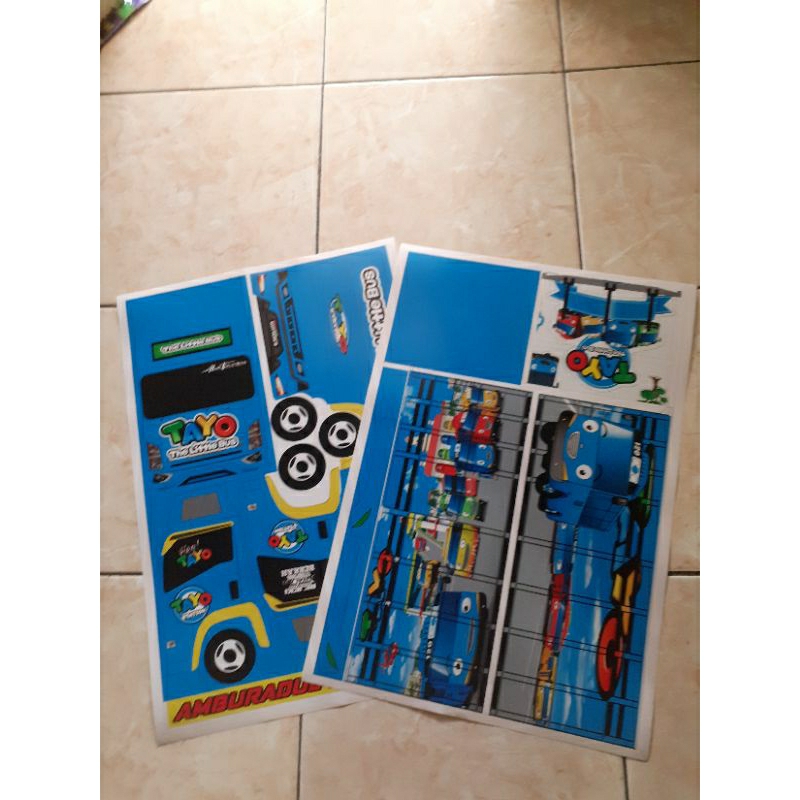 STIKER MINIATUR TRUK OLENG PANJANG 30/48,POLA STIKER TRUK OLENG TERMURAH