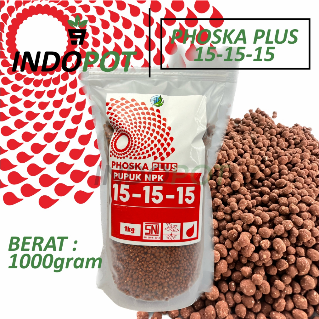 NPK Phoska Plus 15-15-15 Kemasan 1000gr Kemasan Reepack Pupuk Pemicu Pertumbuhan Tanaman