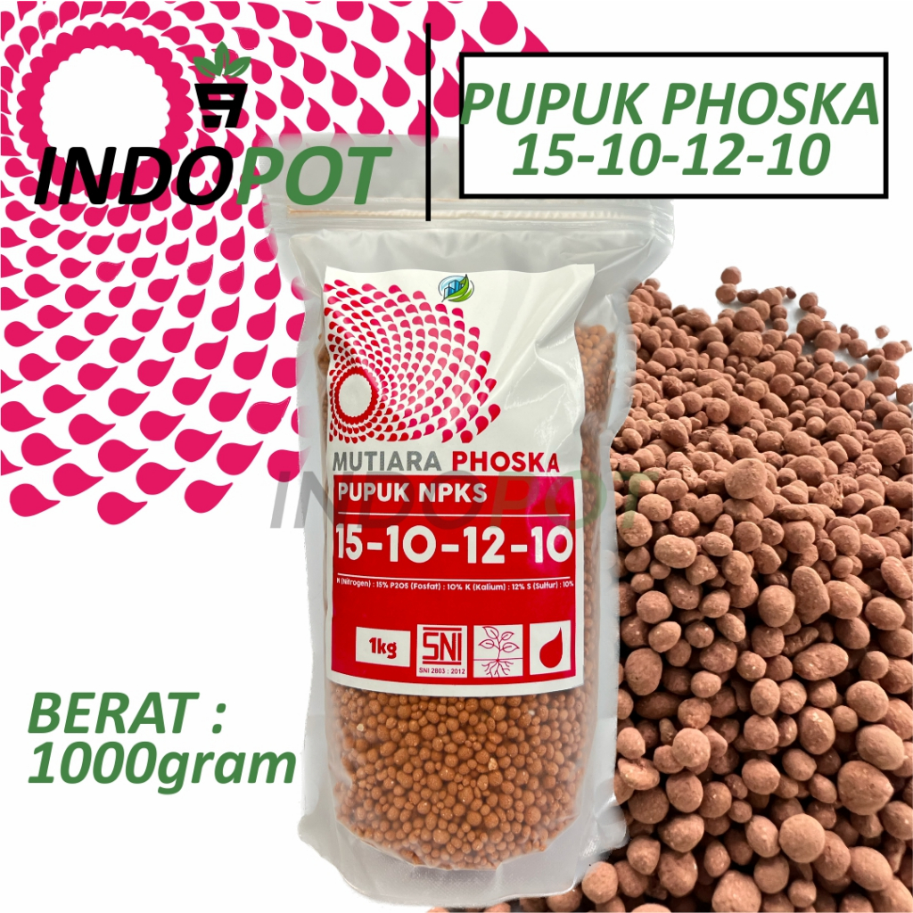 Pupuk Phoska 15-10-12-10 Pupuk Pemicu Pertumbuhan Ampuh Kemasan 1000gr