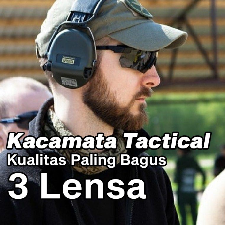 Kacamata Police Oakley Tactical TNI Polisi Militer Army Brimob Taktikal Lapangan 3 Lensa
