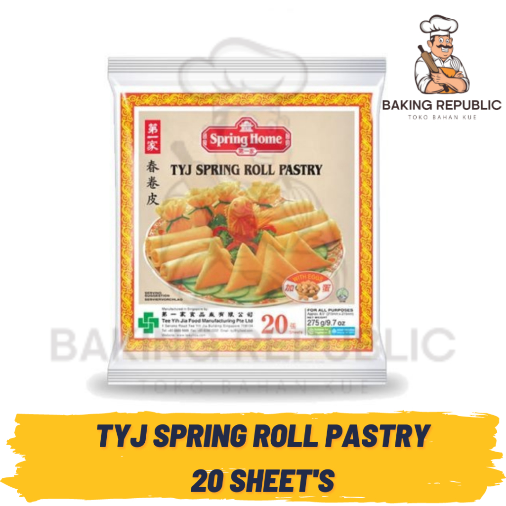 

TYJ KULIT PANGSIT | KULIT LUMPIA | 9,7CM | 20 SHEET | 20 LEMBAR | TYJ SPRING ROLL PASTRY