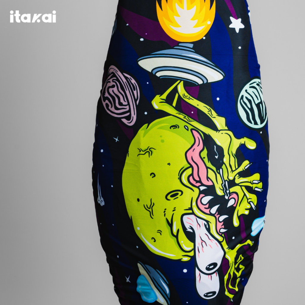 ID ITAKAI SARUNG JOK (THE ALIEN - LARGE) - COVER JOK MOTOR MOTIF PREMIUM / ANTI AIR / ANTI CAKAR