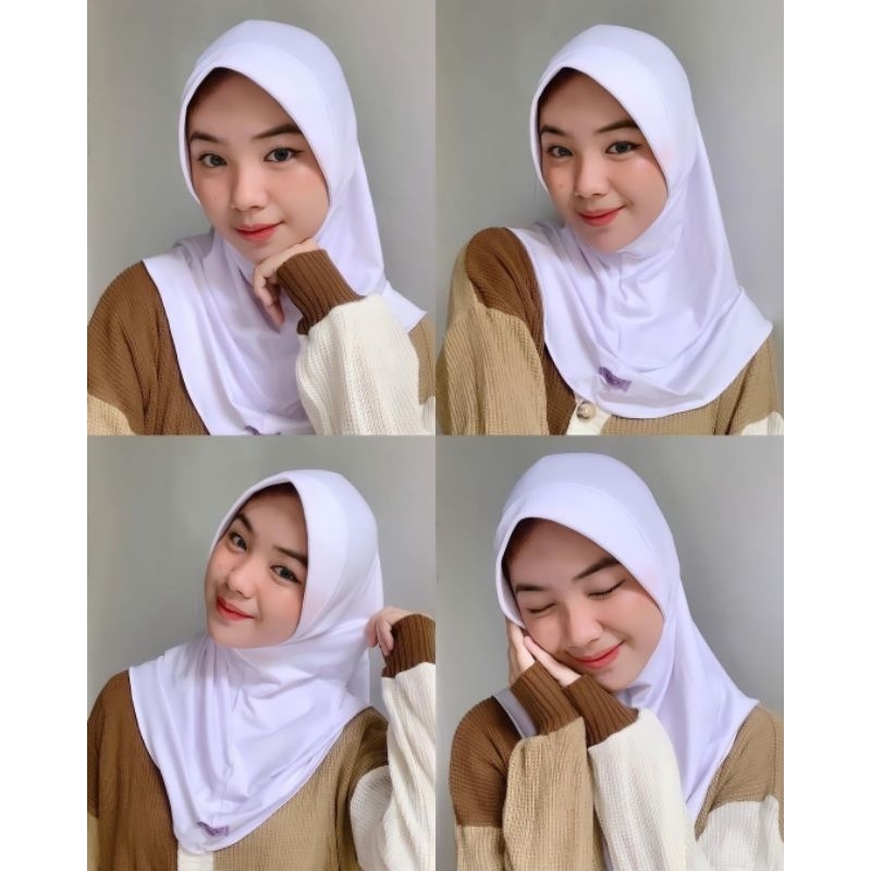 Kerudung Bergo warna putih
