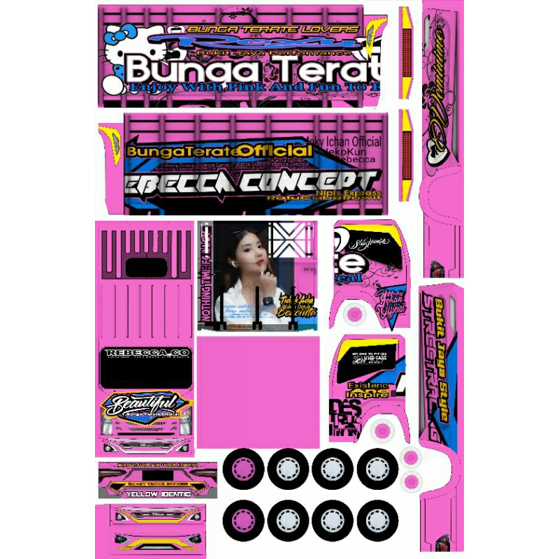 stiker truk oleng termurah,pola stiker miniatur truk bisa cod